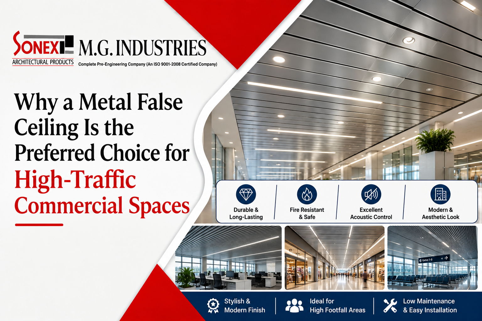 Why a Metal False Ceiling Is the Preferred Choice for High-Traffic Commercial Spaces